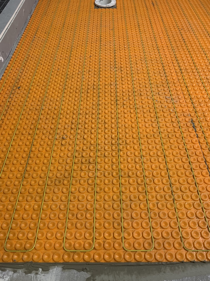 Heated floor installation