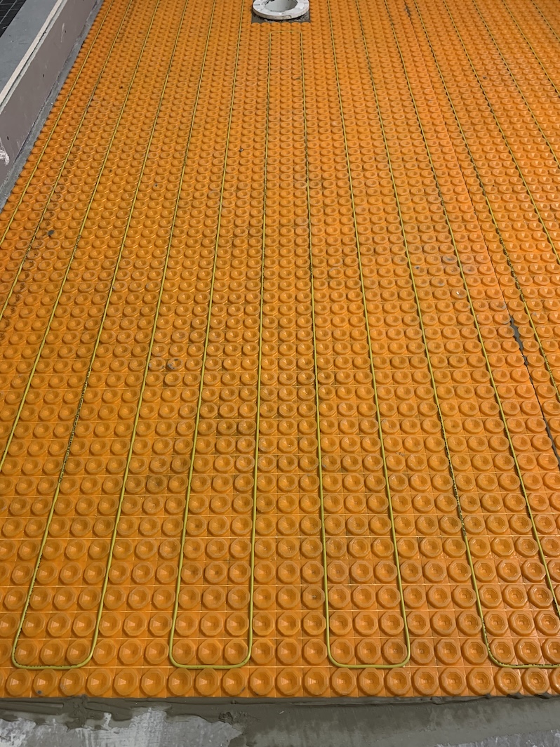 Heated floor installation
