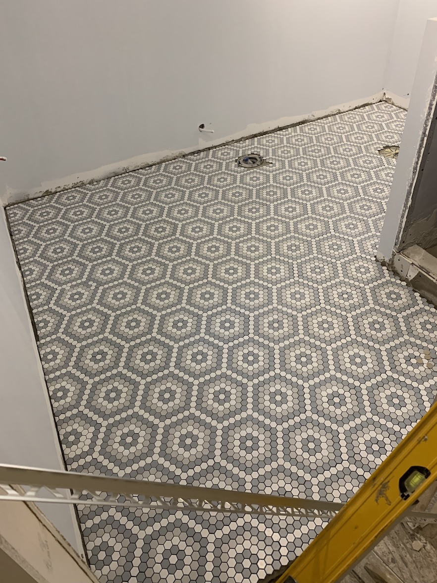 Large format shower tile